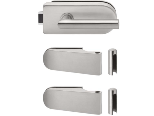 Zestaw do drzwi szklanych zawiasy + zamek