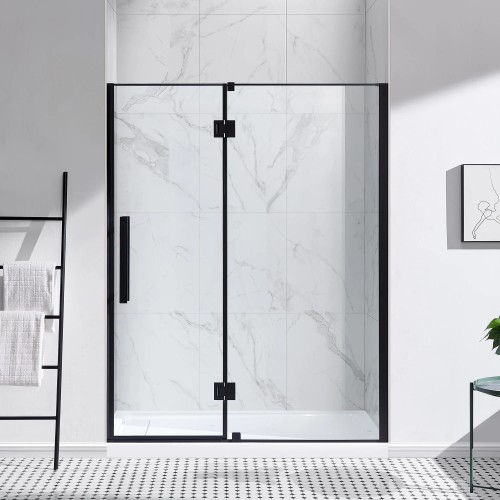 Czarna kabina prysznicowa drzwi we wnęce na wymiar