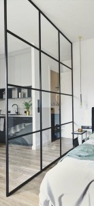 SZKLANA ŚCIANA DZIAŁOWA zabudowa biurowa domu LOFT