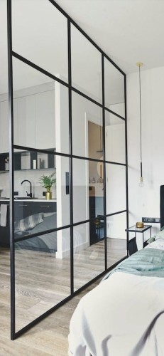 SZKLANA ŚCIANA DZIAŁOWA zabudowa biurowa domu LOFT