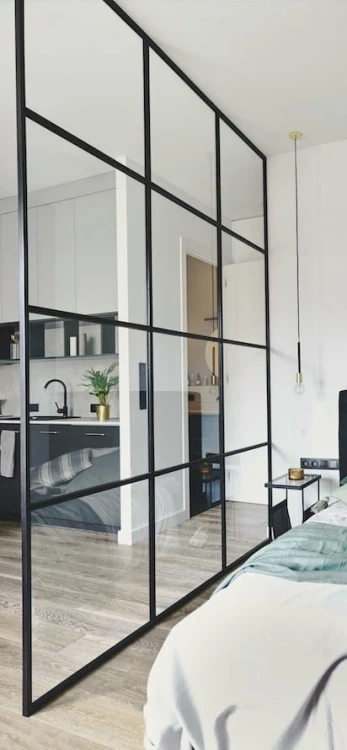 SZKLANA ŚCIANA DZIAŁOWA zabudowa biurowa domu LOFT