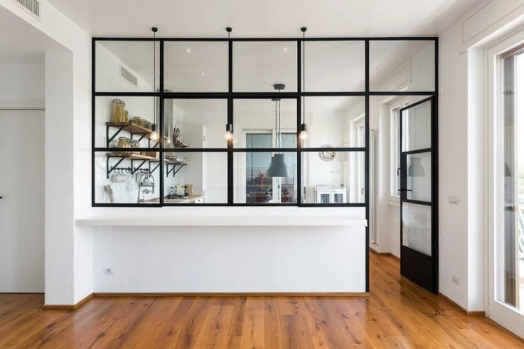 SZKLANA ŚCIANA DZIAŁOWA zabudowa biurowa domu LOFT