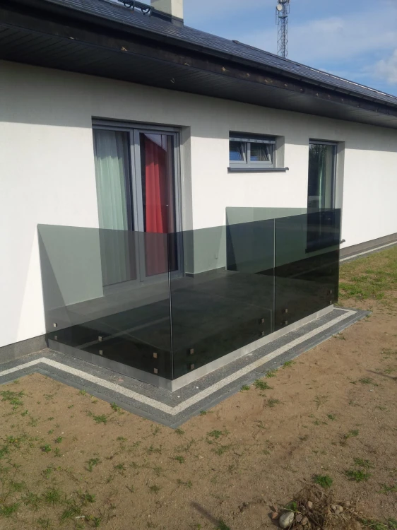 Balustrada punktowa do boku szkło grafit