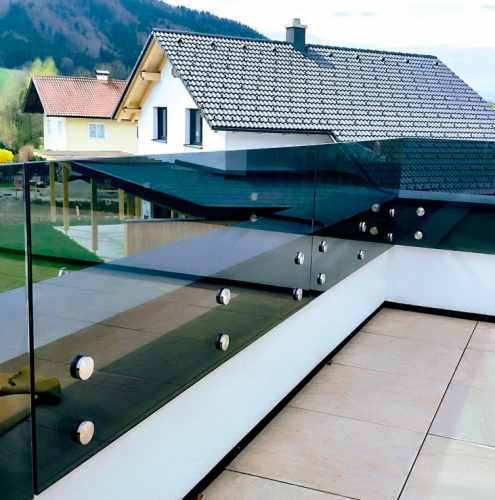 Balustrada punktowa do boku szkło grafit