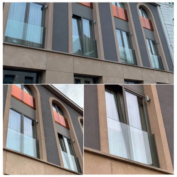 Balustrada na balkon francuski portfenetr system listwowy we wnęce